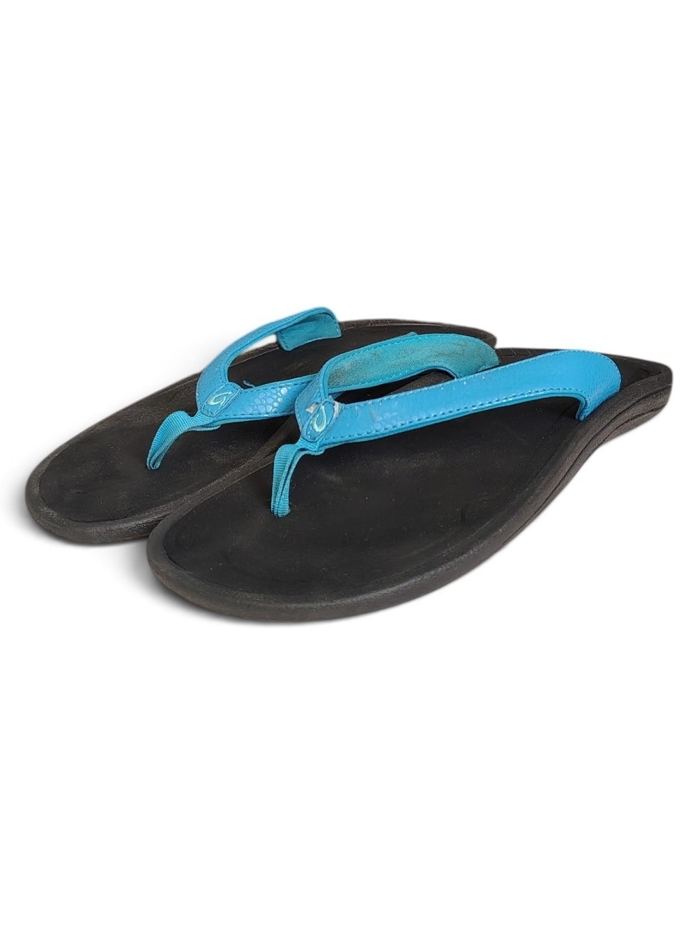 OluKai Ohana Women's Thong Flip Flop Sandals Blue Black Size 9 Water Resistant